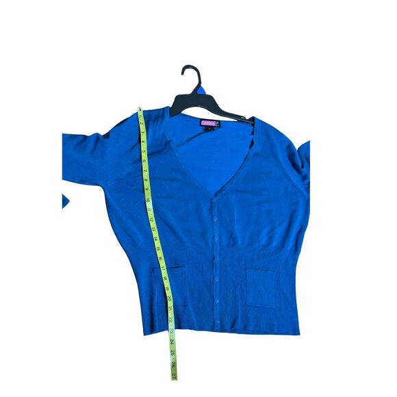 Say What? Women’s 3X Blue Button Front Cardigan Sweater Long Sleeve V-Neck Pocke - Picture 4 of 5